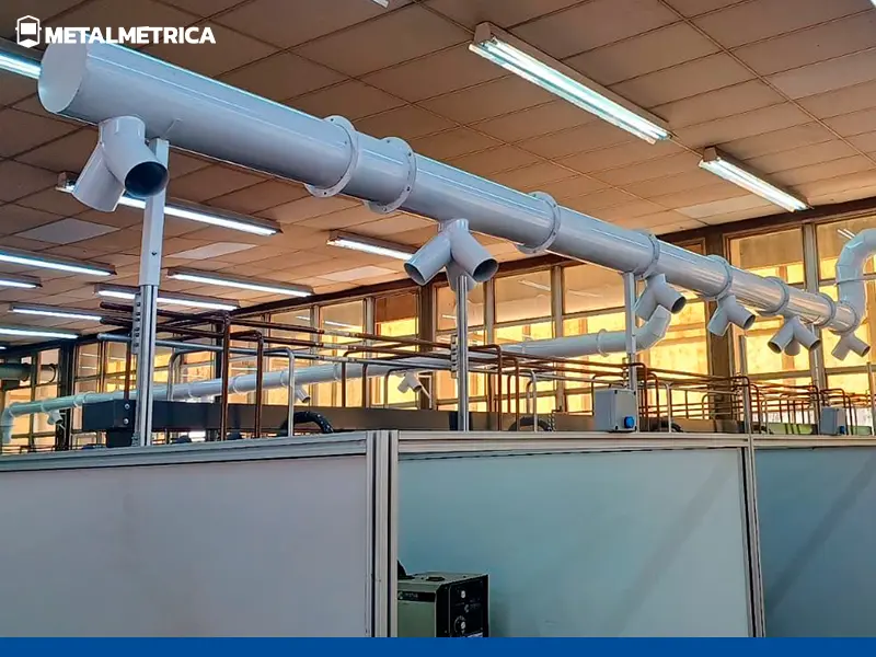 Sistema de exaustão para cabine de soldas - Escola SENAI